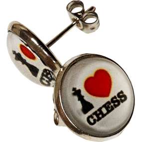 Kolczyki "I LOVE CHESS" (A-166)